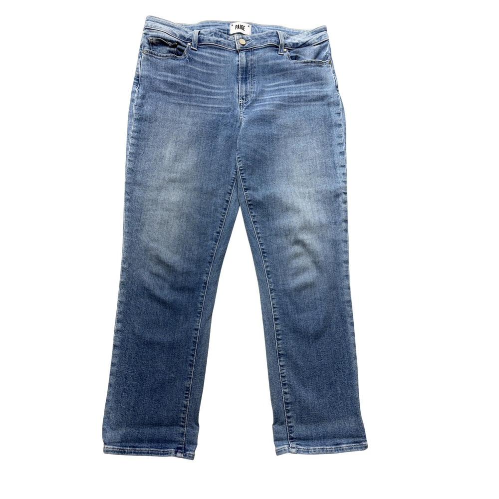 Paige Brigitte Boyfriend Jeans Womens 31 Blue Medium‎ Wash Mid Rise Stretch